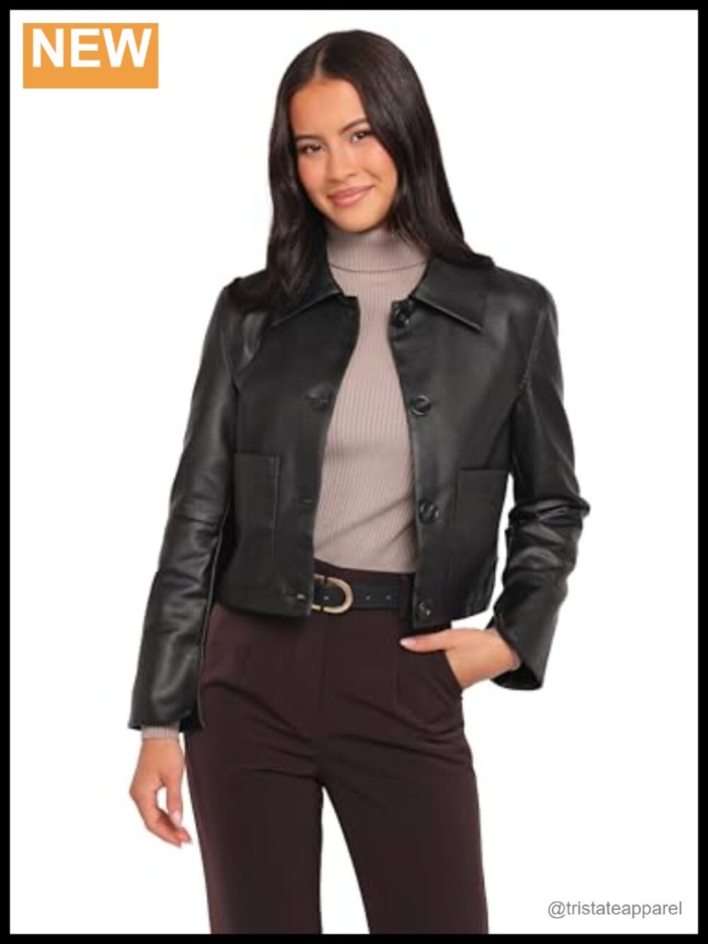 Petal & Pup Women's Hope Crop Faux Leather Jacket